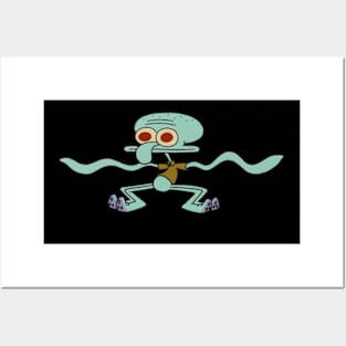 funny squidward moves Posters and Art